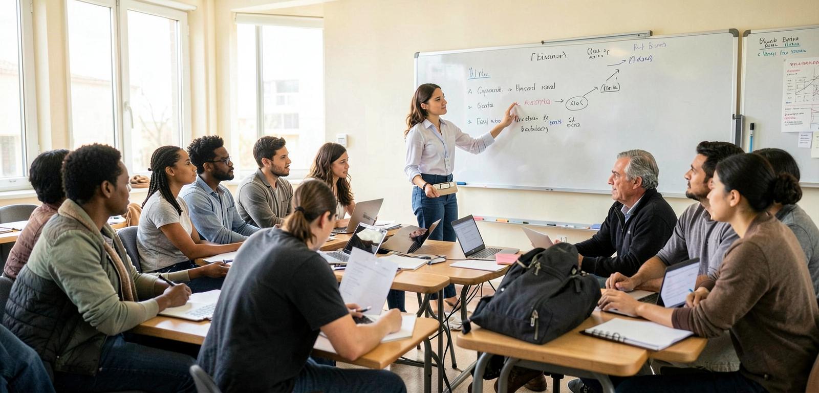 Instructor leading a professional development workshop
